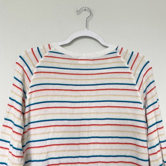 LNA Floyd Brushed Rainbow Stripe Raglan Sweater Knit Lounge Cozy Fall Sz Small - Picture 8 of 10